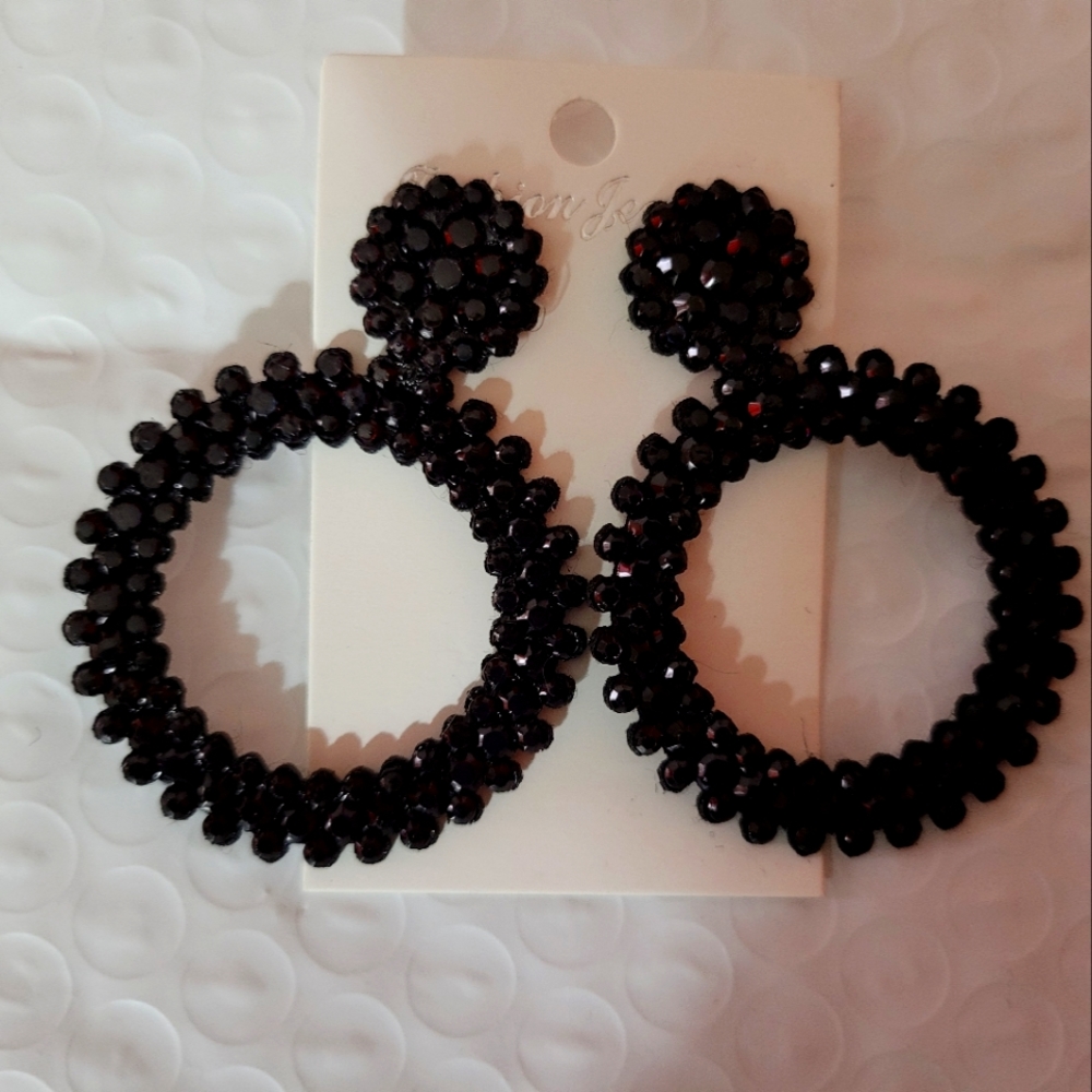 Black Shimmer Earrings